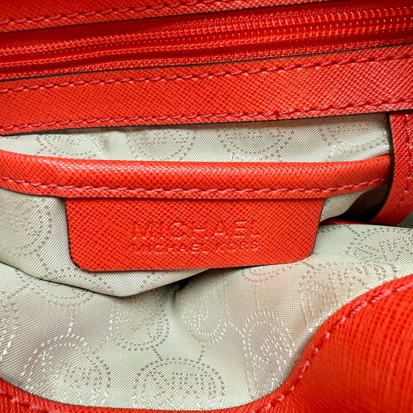 Michael Kors Vibrant Red Leather Tote Bag - Picture 5 of 7